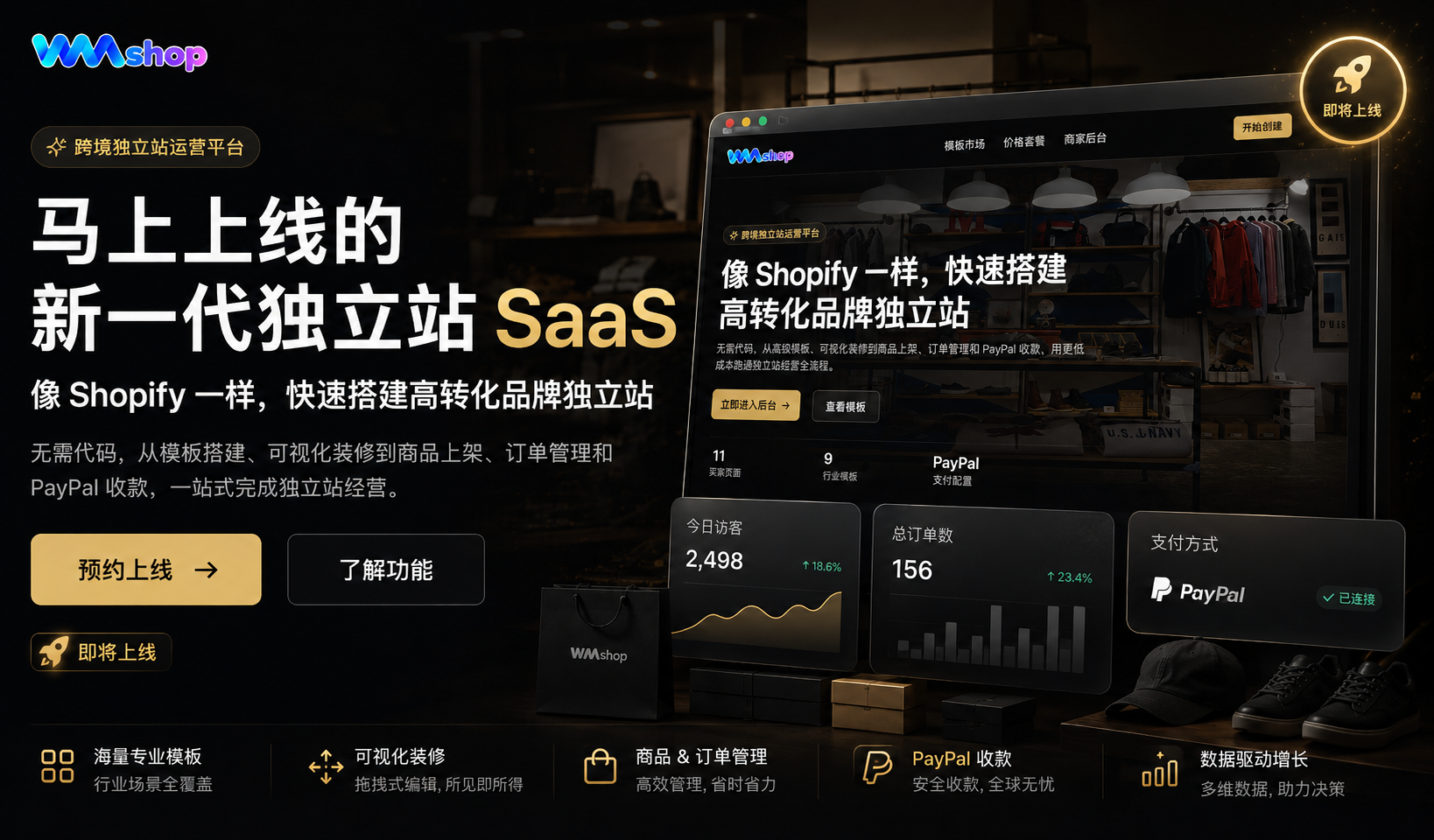 WMshop saas独立站系统马上上线啦！